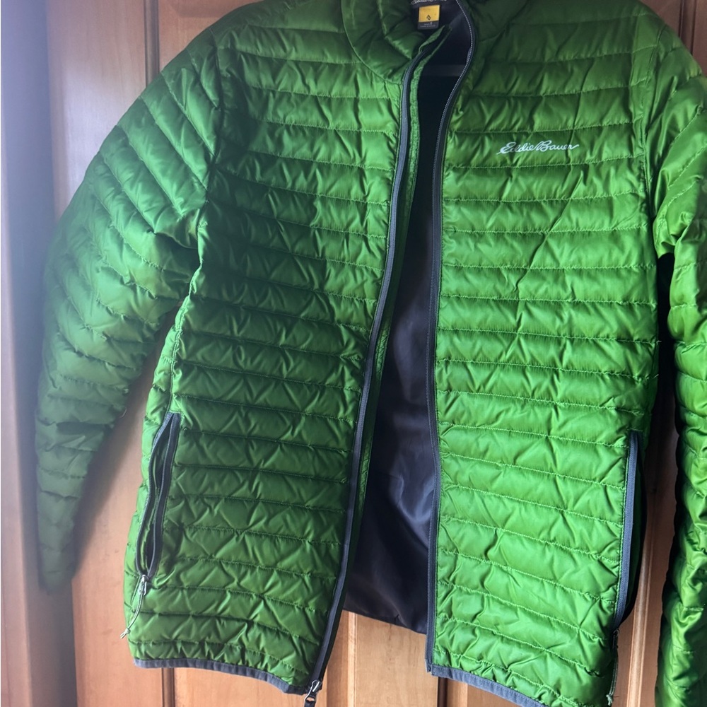 Eddie Bauer Lime Green Quilted Puffer Jacket